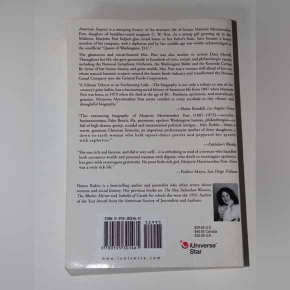 NWOT Paperback Book: American Empress by Nancy Rubin - Picture 3 of 4